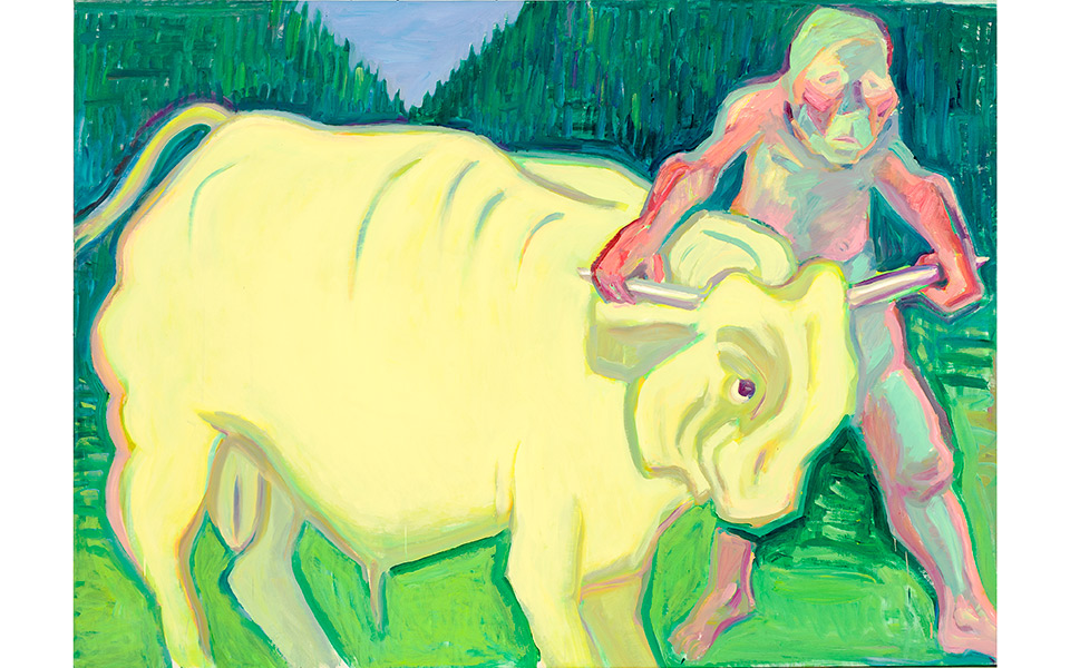 maria-lassnig_den-stier-bei-den-hornern-packen