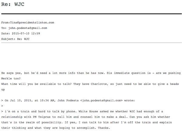 Wikileaks: Δεν υπήρξε επικοινωνία Τσίπρα – Κλίντον μετά το δημοψήφισμα, λέει το Μαξίμου-1