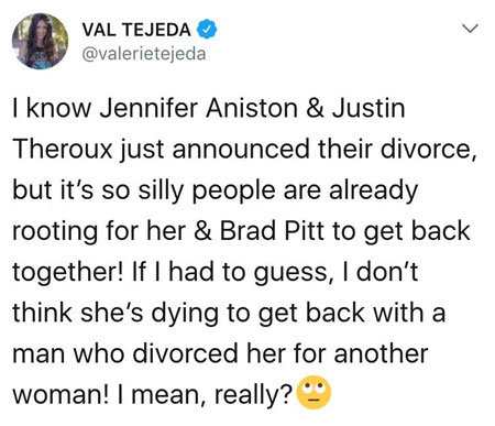 H Τζένιφερ Άνιστον χώρισε με τον Τζάστιν Θερού και το Twitter την θέλει ξανά με τον Μπράντ!-4