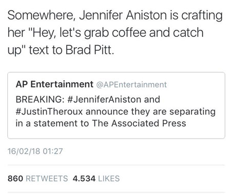H Τζένιφερ Άνιστον χώρισε με τον Τζάστιν Θερού και το Twitter την θέλει ξανά με τον Μπράντ!-1