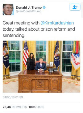 Ο Donald Trump ανέβασε φωτογραφία με την Kim K. στον Λευκό Οίκο-1