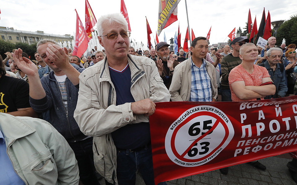 Στους δρόμους οι Ρώσοι κατά της μεταρρύθμισης του Πούτιν στο συνταξιοδοτικό-7