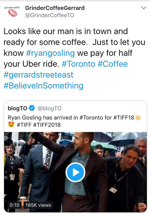 Mια ιδιοκτήτρια καφέ κάλεσε μέσω Twitter τον Ryan Gosling στο μαγαζί της, κι αυτός πήγε-3