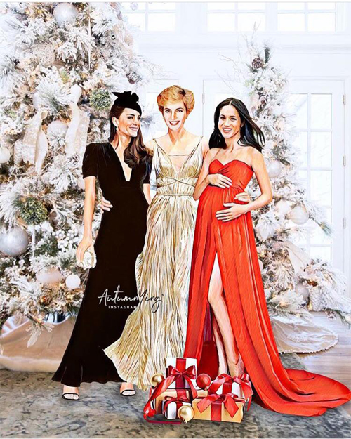 Νύφες και πεθερά -Σκιτσογράφος δείχνει πώς θα ήταν σήμερα η Νταϊάνα αν γνώριζε την Κέιτ και την Μέγκαν-1