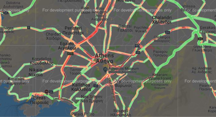 Αυξημένη η κίνηση στους δρόμους από τη βροχόπτωση-1