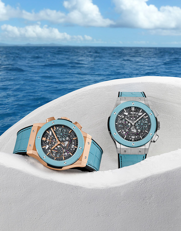 HUBLOT Classic Fusion 45mm Special Edition Aerofusion Chronograph «Mykonos Light Blue»-4
