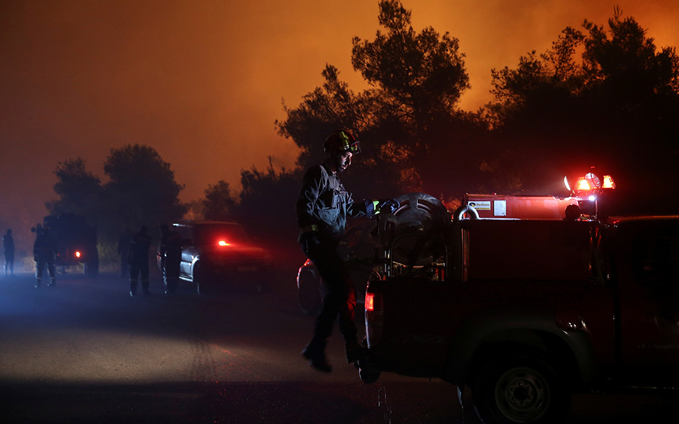 Ολονύχτια μάχη με τις φλόγες στην Εύβοια – Αντιπυρικές ζώνες με μπουλντόζες στα Ψαχνά (φωτογραφίες)-7