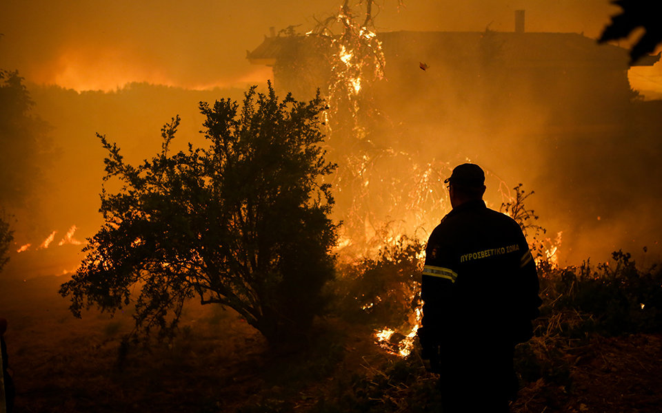 Ολονύχτια μάχη με τις φλόγες στην Εύβοια – Αντιπυρικές ζώνες με μπουλντόζες στα Ψαχνά (φωτογραφίες)-4
