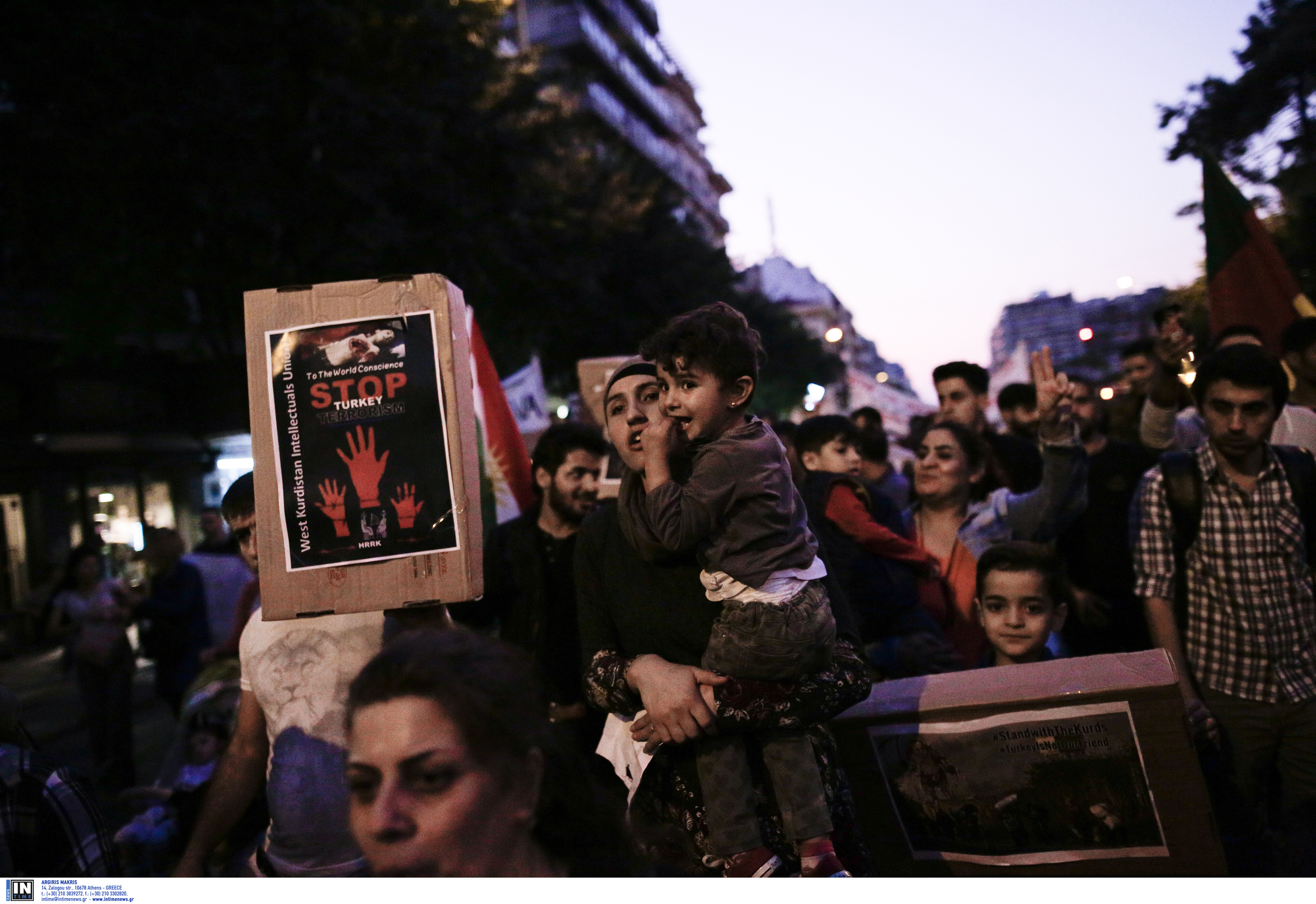 Θεσσαλονίκη: Πορεία διαμαρτυρίας στο κέντρο της πόλης ενάντια στην τουρκική εισβολή στην Συρία-3