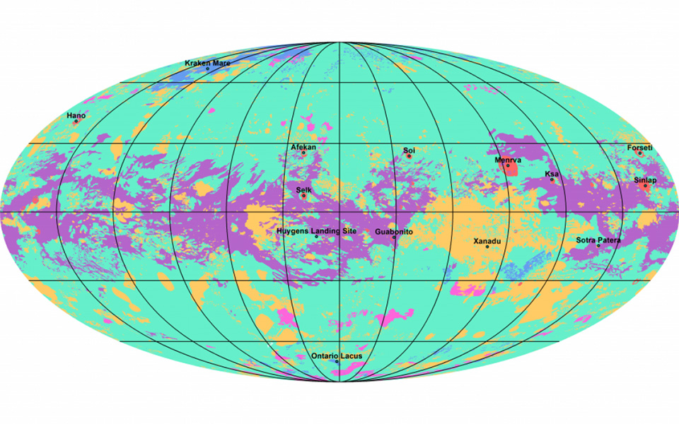 Δημιουργήθηκε ο πρώτος παγκόσμιος γεωλογικός χάρτης του «εξωτικού» Τιτάνα-1
