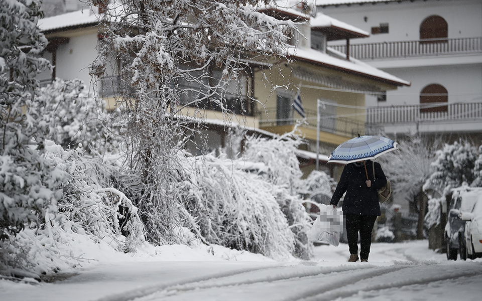 Στα λευκά τα ημιορεινά προάστια της Θεσσαλονίκης (φωτογραφίες)-2