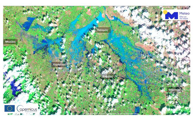 Θεσσαλία: 210.000 στρέμματα κάτω από το νερό (δορυφορική εικόνα)-1