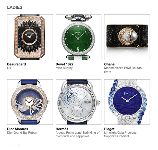 Οι 84 υποψηφιότητες για το Grand Prix d’Horlogerie της Γενεύης 2020-2