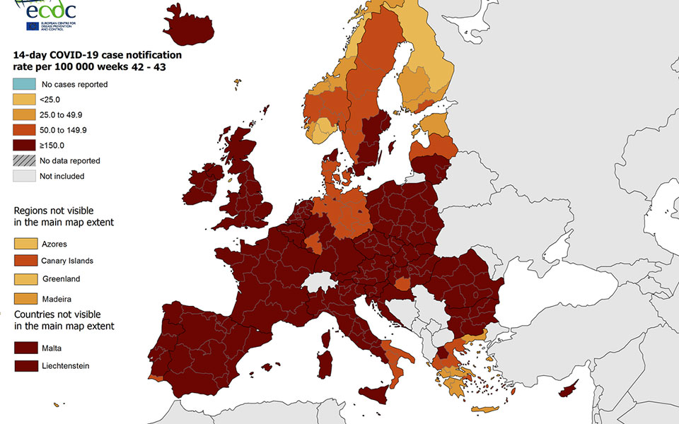 ECDC: Πώς τοποθετείται η Ελλάδα στον επιδημιολογικό χάρτη-1