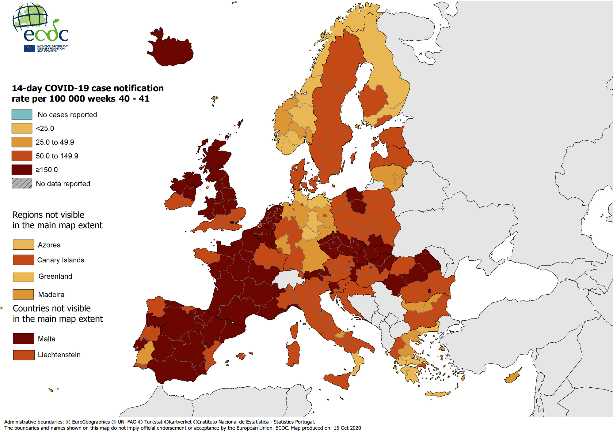 ECDC: Στο κόκκινο η Ευρώπη στο νέο χάρτη – Εν μέρει πράσινη η Ελλάδα-2