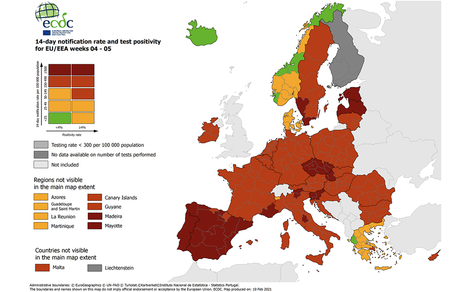 Στο «κόκκινο» η Αττική και στον χάρτη του ECDC-1