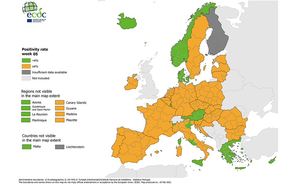 Στο «κόκκινο» η Αττική και στον χάρτη του ECDC-2