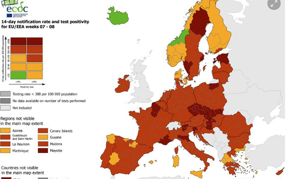 Πάνω από 2.000 τα κρούσματα – Στο κόκκινο η μισή Ελλάδα-1