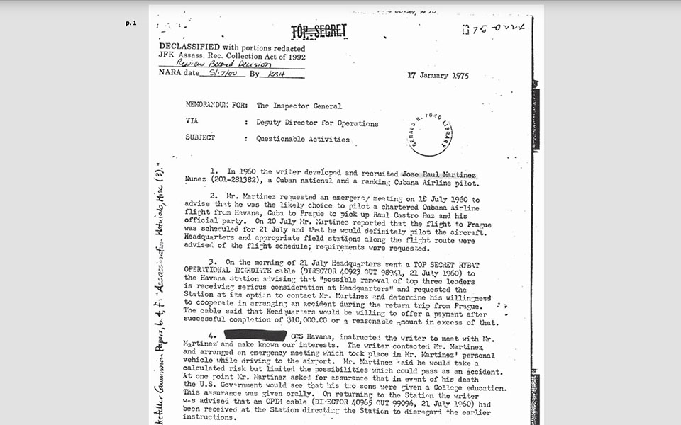 Κούβα: Η CIA σχεδίαζε τη δολοφονία του Ραούλ Κάστρο, αποκαλύπτουν αποχαρακτηρισμένα έγγραφα-1