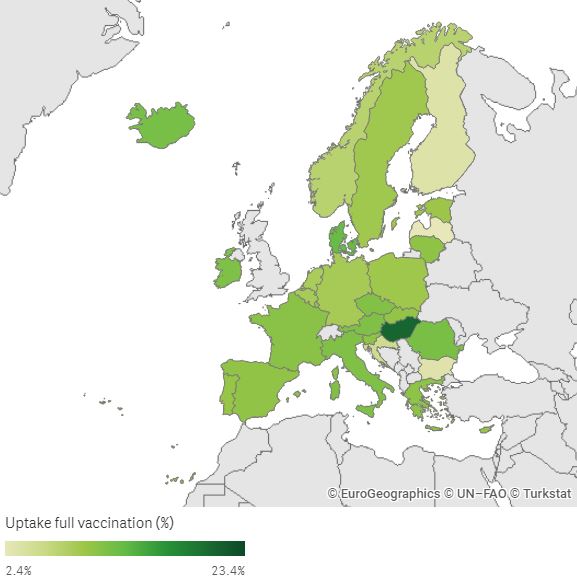 Χάρτες ECDC: Πώς προχωράει ο εμβολιασμός στην Ευρώπη – Η θέση της Ελλάδας-3