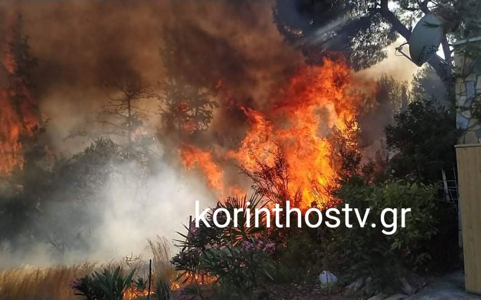 Μεγάλη πυρκαγιά στο Καλαμάκι Κορινθίας-1