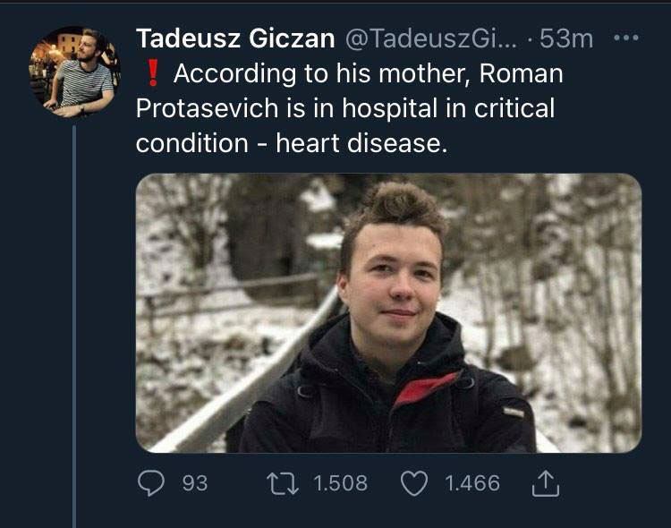 Λευκορωσία: Βίντεο με την «ομολογία» του Ρομάν Προτάσεβιτς μετέδωσε η κρατική τηλεόραση-1