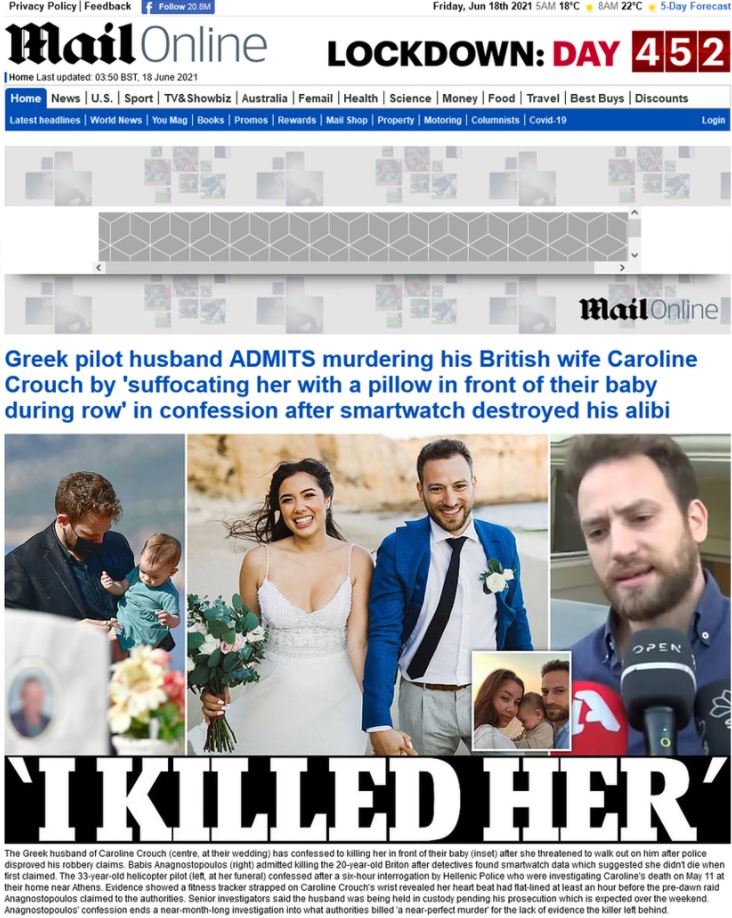 Έγκλημα στα Γλυκά Νερά: Πρωτοσέλιδο σε βρετανικά ΜΜΕ η ομολογία του συζύγου-2