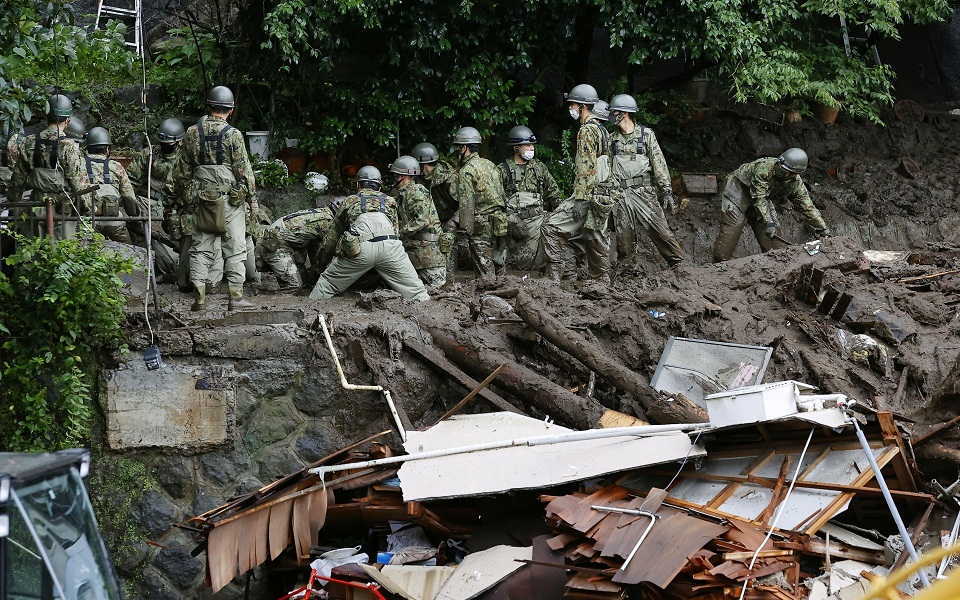 Ιαπωνία: Μετά τους τέσσερις νεκρούς, αγνοούνται άλλοι 80 άνθρωποι στην Ατάμι-3