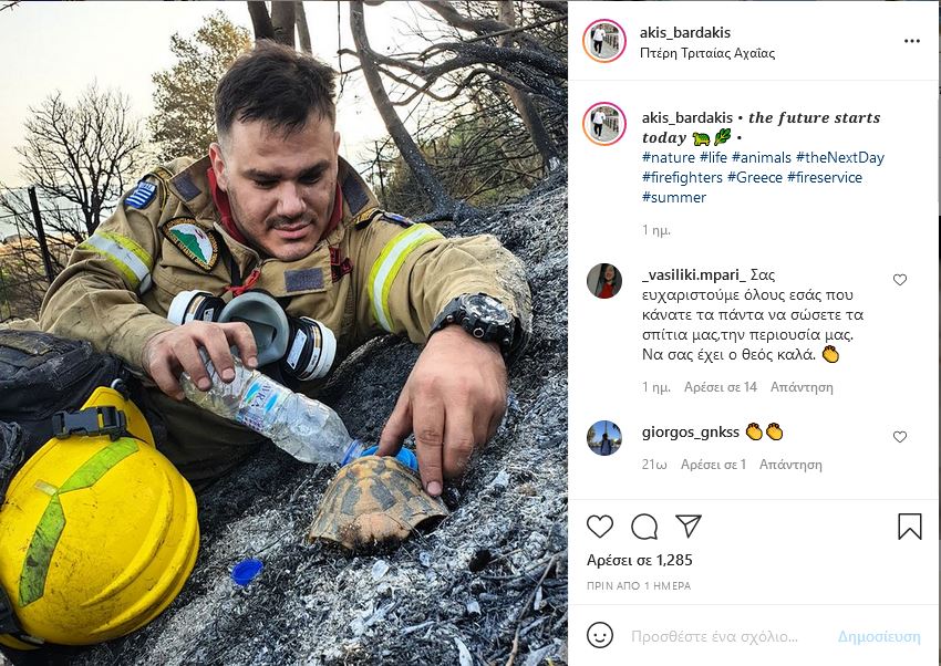 Αχαΐα: Ο πυροσβέστης που έγινε viral στο kathimerini.gr – «Αυτές τις εικόνες πρέπει να τις βλέπει ο κόσμος»-1