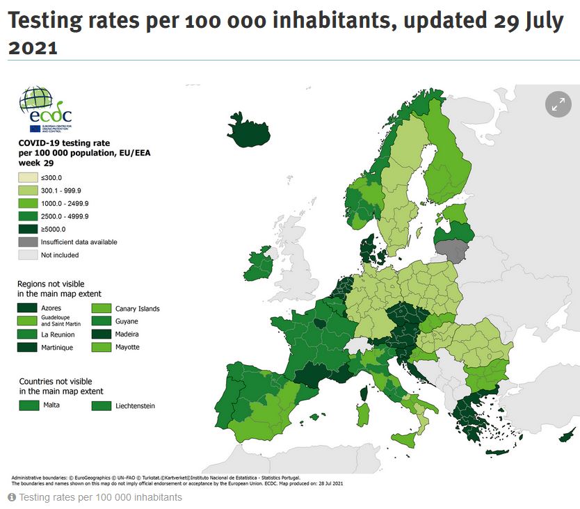 Χάρτης ECDC: «Κόκκινη» η χώρα – Ποιες περιοχές παραμένουν στο «πορτοκαλί»-3