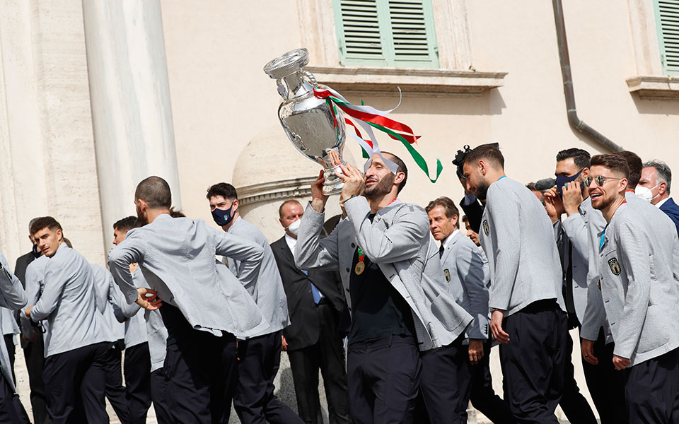 Ιταλία: Η Squadra Azzurra στο κυβερνητικό μέγαρο Παλάτσο Κίτζι-3