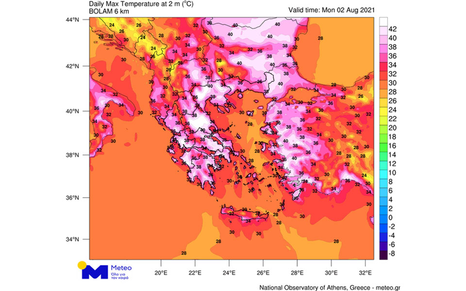 Καύσωνας: Στους 44-46 βαθμούς οι μέγιστες θερμοκρασίες – Πολύ υψηλός κίνδυνος πυρκαγιών-1