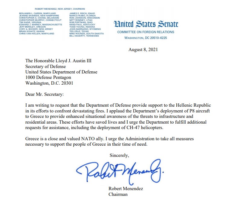 Φωτιές: Έκκληση Μενέντεζ σε Μπάιντεν για περαιτέρω βοήθεια προς την Ελλάδα-1