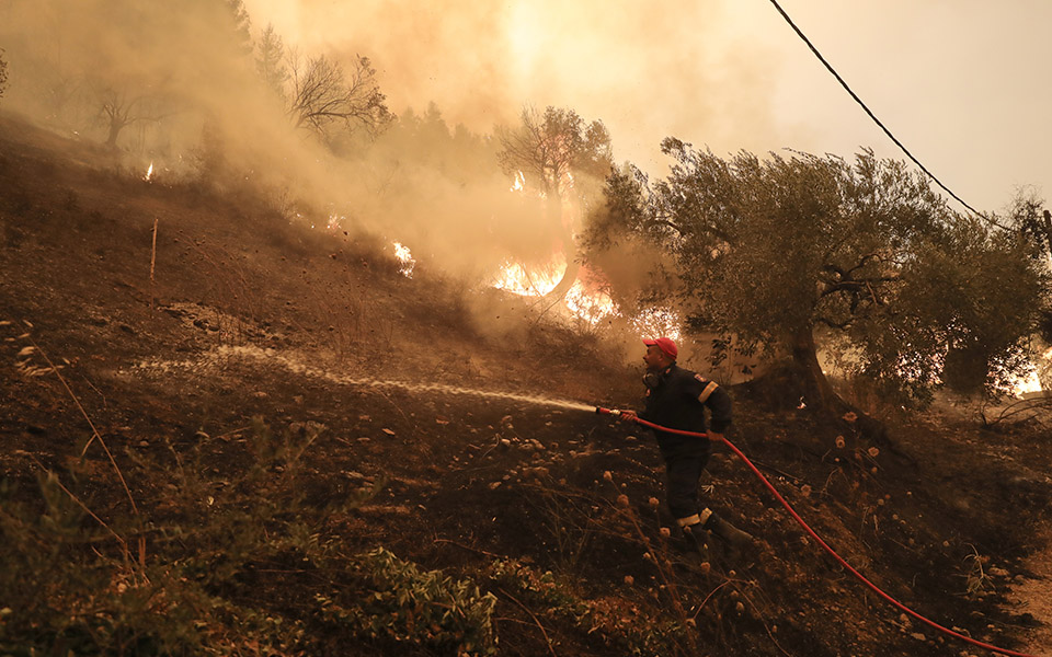 Νέες αναζωπυρώσεις απειλούν οικισμούς στην Εύβοια-1