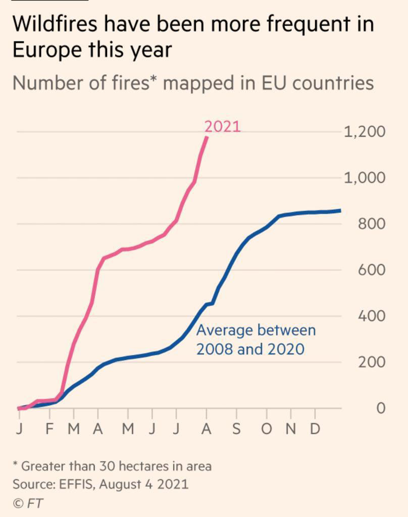 Financial Times: Έκρηξη δασικών πυρκαγιών στη Μεσόγειο-1