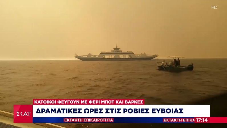 Φωτιά στην Εύβοια: Οι φλόγες έφτασαν στη θάλασσα στις Ροβιές (βίντεο)-3