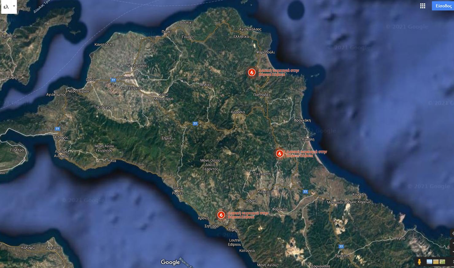 Σε πύρινο κλοιό η Εύβοια: Καίγονται σπίτια – Πρόβλημα και στην Ηλεία-1