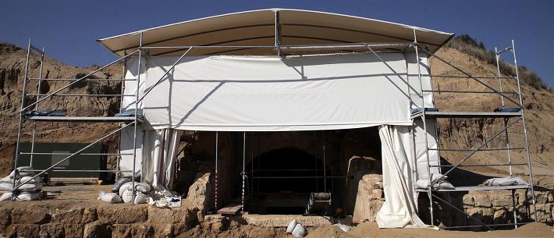 Αμφίπολη: Eξωτερικό κέλυφος αποκτά το ταφικό μνημείο στον τύμβο Καστά (βίντεο – φωτογραφίες)-1