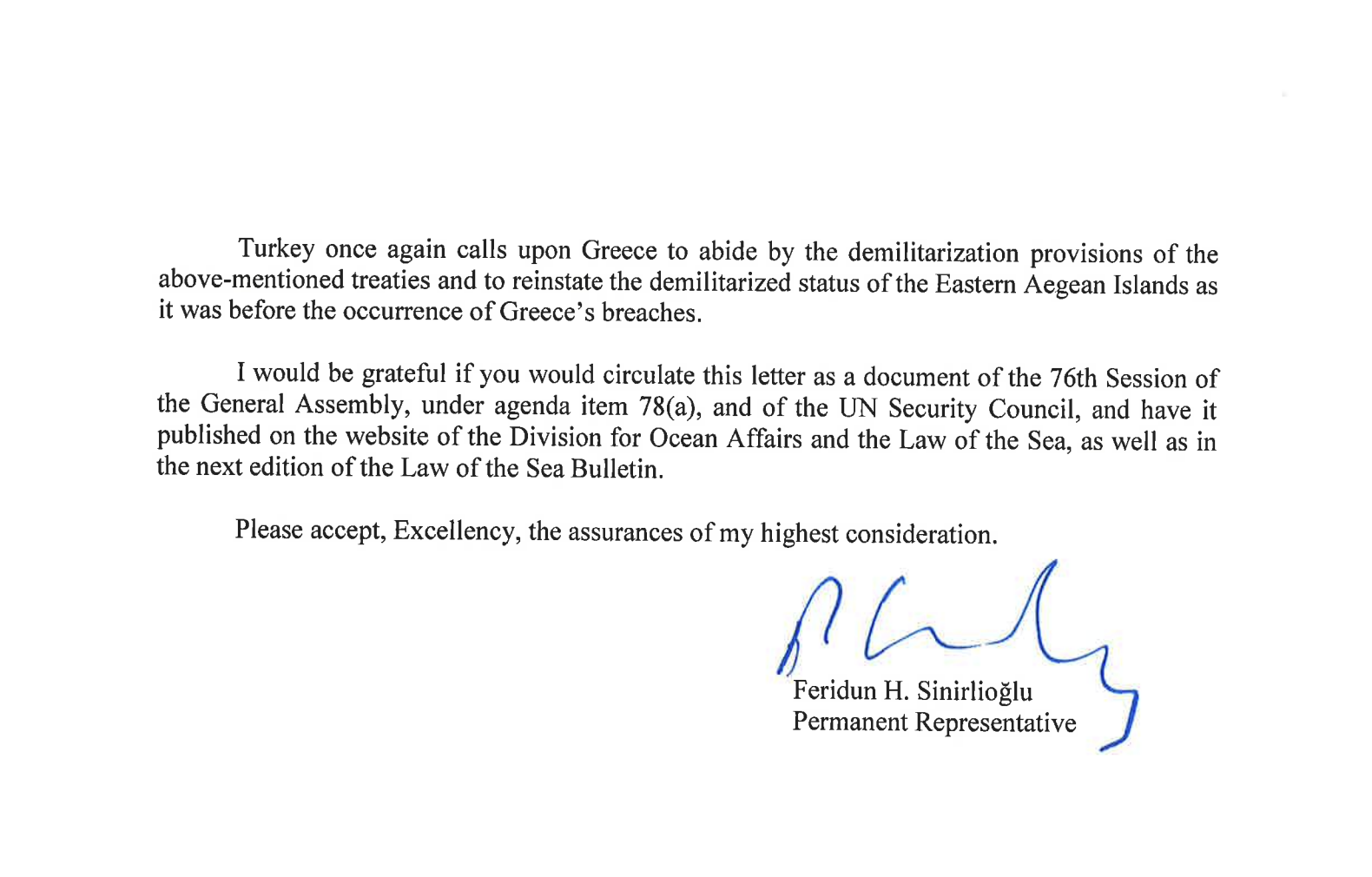«Η Ελλάδα δεν έχει δικαιώματα στα νησιά» – Η «Κ» αποκαλύπτει την επιστολή της Τουρκίας στον ΟΗΕ-4