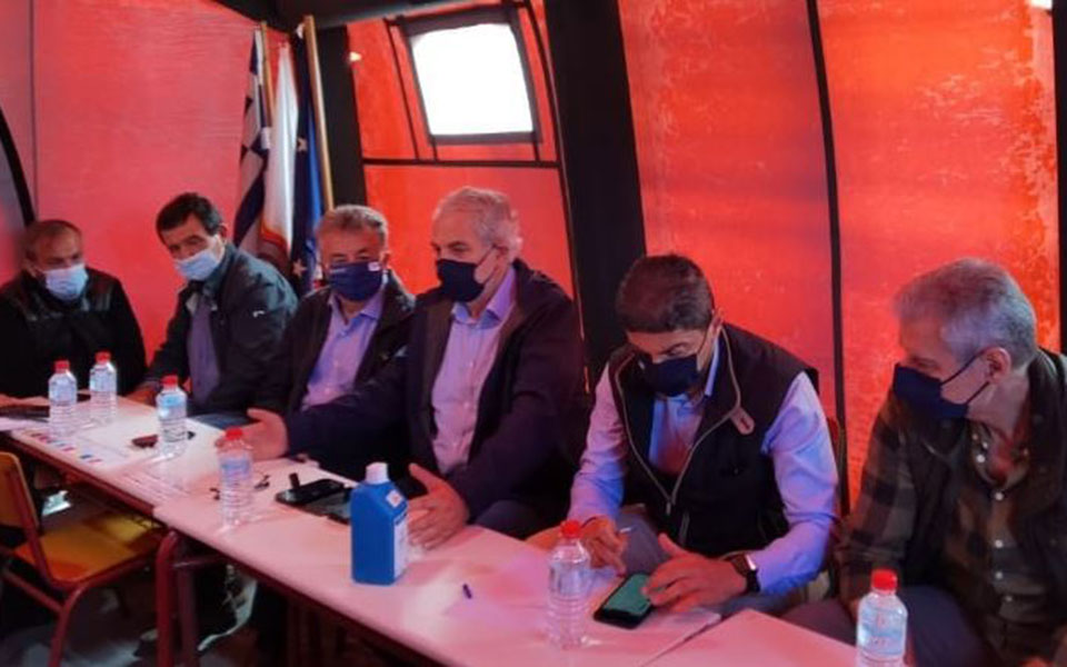 Στο Αρκαλοχώρι η ηγεσία του Υπουργείου Πολιτικής Προστασίας-1