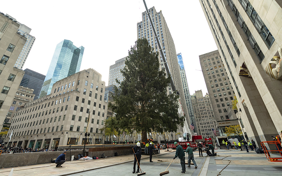 Χριστούγεννα στη Νέα Υόρκη: Ετοιμασίες για τον στολισμό του δέντρου στο Ροκφέλερ (εικόνες)-6