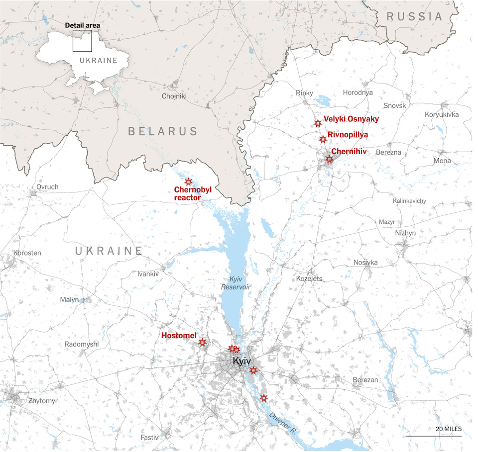 Πόλεμος στην Ουκρανία: Χάρτες με τις μάχες στο Κίεβο-2