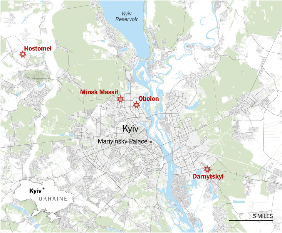 Πόλεμος στην Ουκρανία: Χάρτες με τις μάχες στο Κίεβο-1