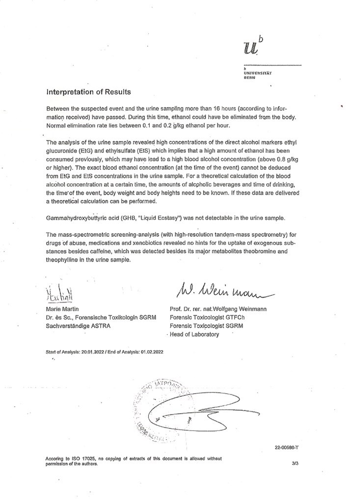 Υπόθεση βιασμού στη Θεσσαλονίκη: Τι αναφέρει το πόρισμα των Ελβετών για τις τοξικολογικές-3