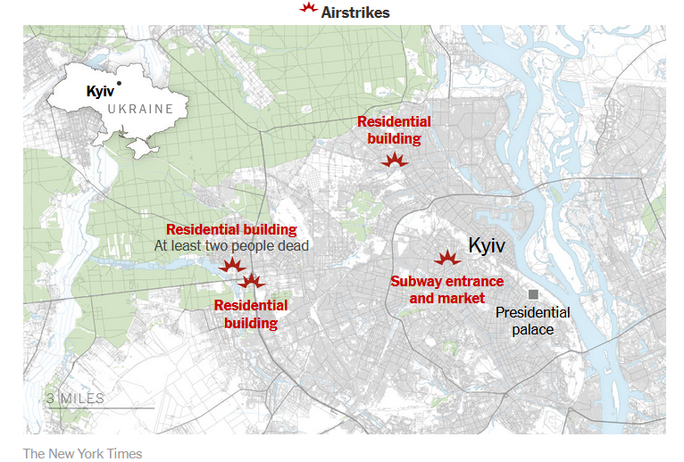 Πόλεμος στην Ουκρανία: Οι ρωσικοί βομβαρδισμοί στο Κίεβο (χάρτης)-1