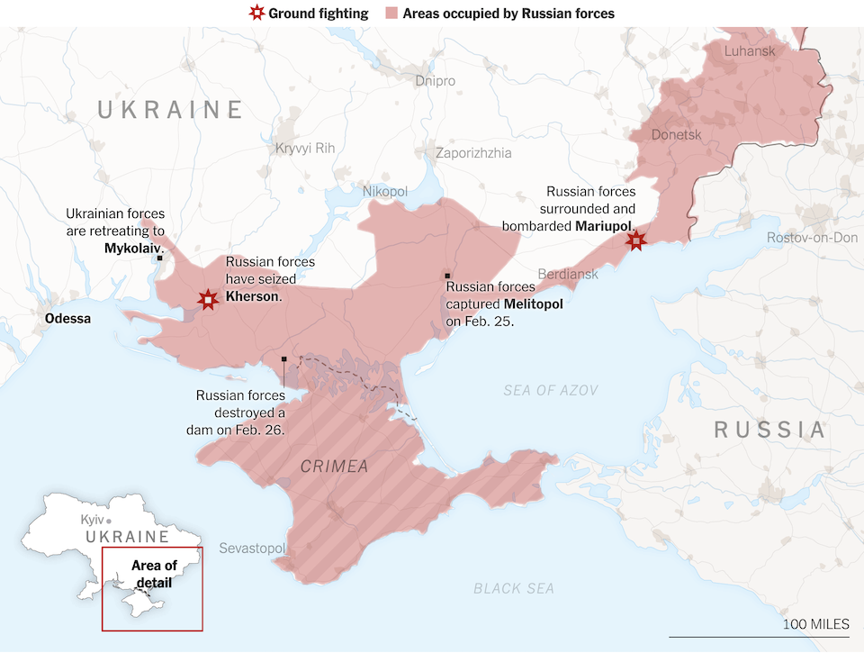 Πόλεμος στην Ουκρανία: Το πριν και το μετά της ρωσικής εισβολής (χάρτες και εικόνες)-1
