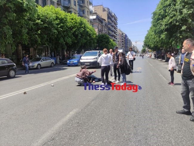 Θεσσαλονίκη: Μηχανή παρέσυρε και τραυμάτισε γυναίκα στην Εγνατία (εικόνες)-1