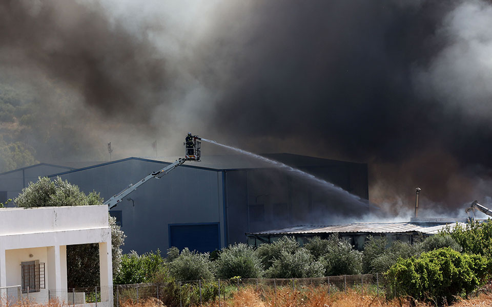 Ηράκλειο: Μεγάλη πυρκαγιά σε εργοστάσιο ξυλείας-4