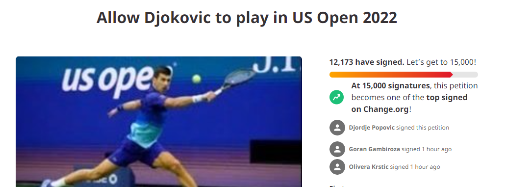 Νόβακ Τζόκοβιτς: Μαζεύουν υπογραφές για να αγωνιστεί στο US Open-1