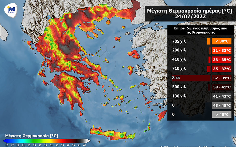 Καύσωνας: 8,6 εκατ. πολίτες θα βιώσουν θερμοκρασίες άνω των 37 βαθμών την Κυριακή-1